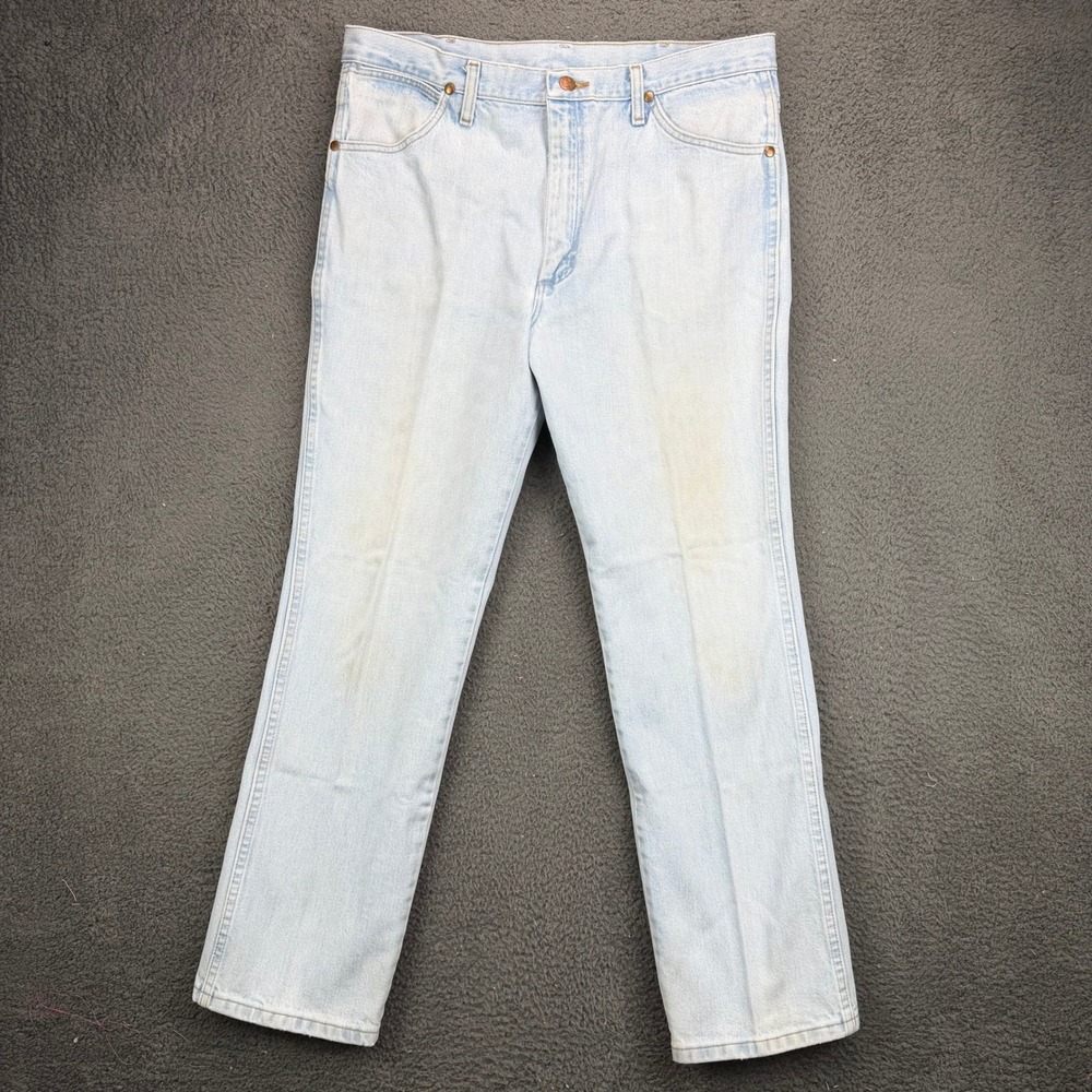 Wrangler 936GBH Slim Fit Cowboy Cut Light Wash Denim Jeans Mens 36x30